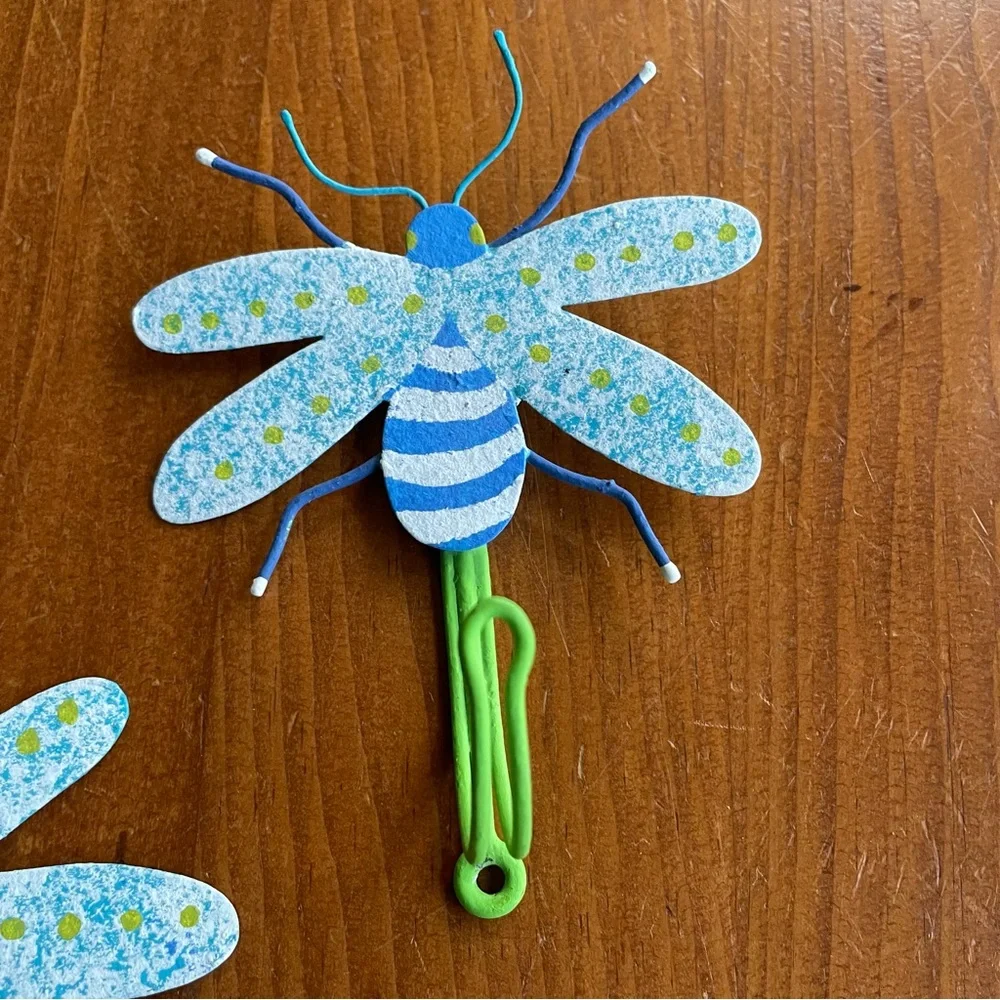 Pair of Metal Hand Painted Butterfly Wall Hooks - Set of 2